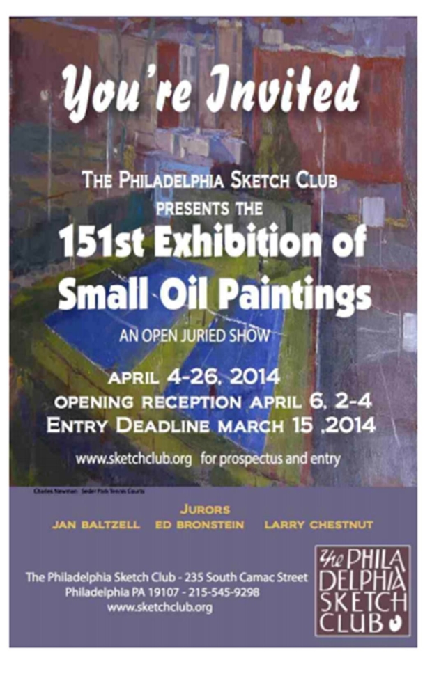 Philadelphia Sketch Club Call for Entries – Small Oils